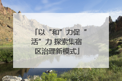 以“和”力促“活”力 探索集宿区治理新模式