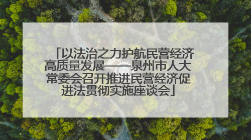 以法治之力护航民营经济高质量发展——泉州市人大常委会召开推进民营经济促进法贯彻实施座谈会