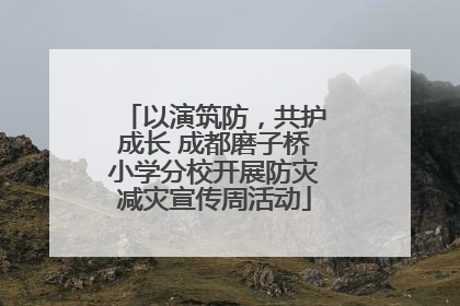 以演筑防，共护成长 成都磨子桥小学分校开展防灾减灾宣传周活动