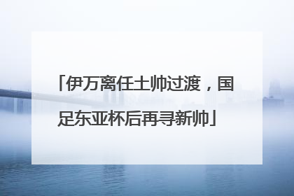 伊万离任土帅过渡，国足东亚杯后再寻新帅