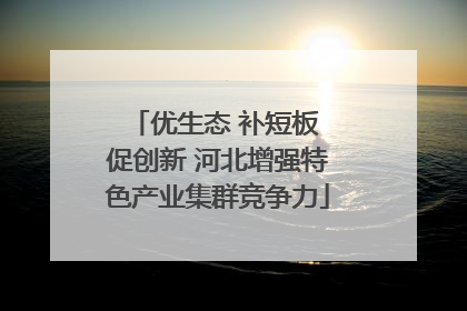优生态 补短板 促创新 河北增强特色产业集群竞争力
