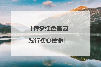 传承红色基因 践行初心使命