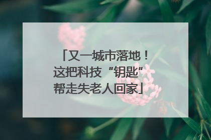 又一城市落地！这把科技“钥匙”帮走失老人回家