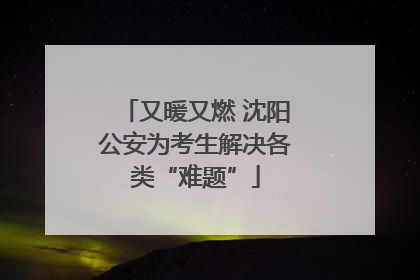 又暖又燃 沈阳公安为考生解决各类“难题”