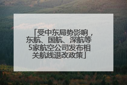 受中东局势影响，东航、国航、深航等5家航空公司发布相关航线退改政策
