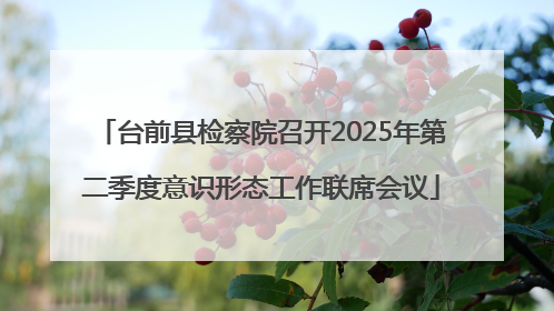 台前县检察院召开2025年第二季度意识形态工作联席会议