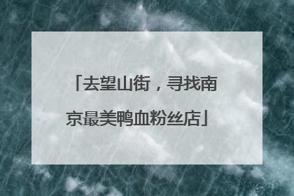 去望山街，寻找南京最美鸭血粉丝店