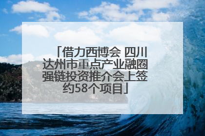 借力西博会 四川达州市重点产业融圈强链投资推介会上签约58个项目