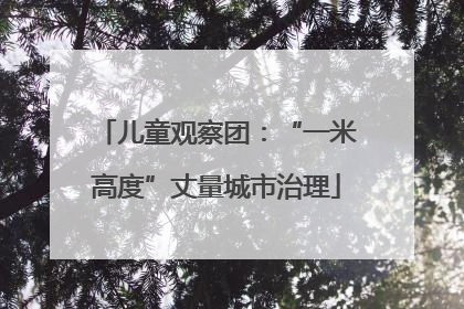 儿童观察团：“一米高度”丈量城市治理