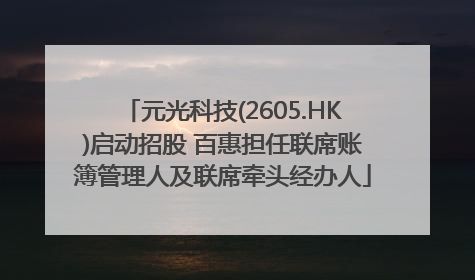 元光科技(2605.HK)启动招股 百惠担任联席账簿管理人及联席牵头经办人