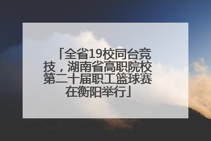 全省19校同台竞技，湖南省高职院校第二十届职工篮球赛在衡阳举行