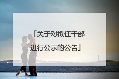 关于对拟任干部进行公示的公告