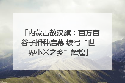 内蒙古敖汉旗：百万亩谷子播种启幕 续写“世界小米之乡”辉煌