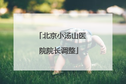 北京小汤山医院院长调整