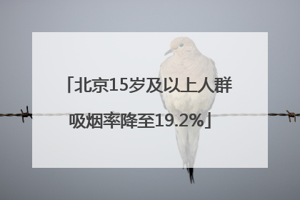 北京15岁及以上人群吸烟率降至19.2%