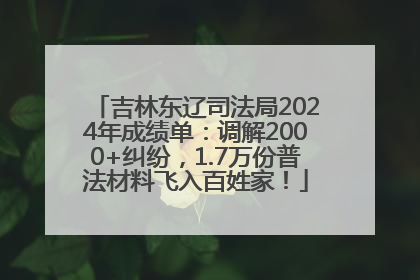 吉林东辽司法局2024年成绩单：调解2000+纠纷，1.7万份普法材料飞入百姓家！