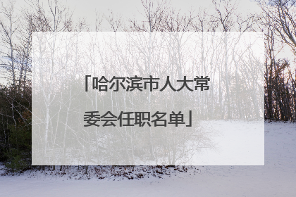 哈尔滨市人大常委会任职名单