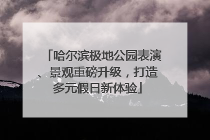 哈尔滨极地公园表演、景观重磅升级，打造多元假日新体验