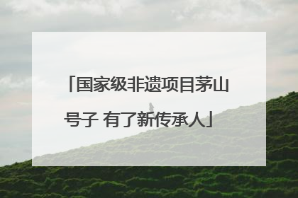 国家级非遗项目茅山号子 有了新传承人
