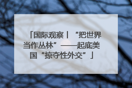国际观察丨“把世界当作丛林”——起底美国“掠夺性外交”