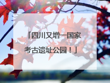四川又增一国家考古遗址公园！