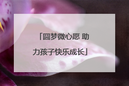 圆梦微心愿 助力孩子快乐成长