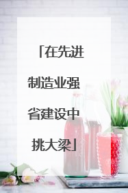 在先进制造业强省建设中挑大梁