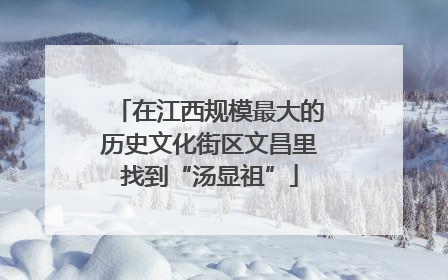 在江西规模最大的历史文化街区文昌里找到“汤显祖”