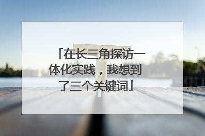 在长三角探访一体化实践，我想到了三个关键词