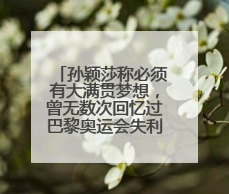 孙颖莎称必须有大满贯梦想，曾无数次回忆过巴黎奥运会失利，心里会“咯噔一下”