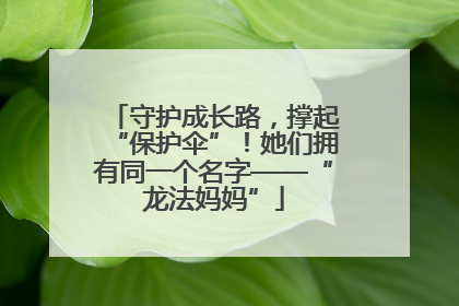 守护成长路，撑起“保护伞”！她们拥有同一个名字——“龙法妈妈”
