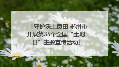 守护沃土良田 郴州市开展第35个全国“土地日”主题宣传活动