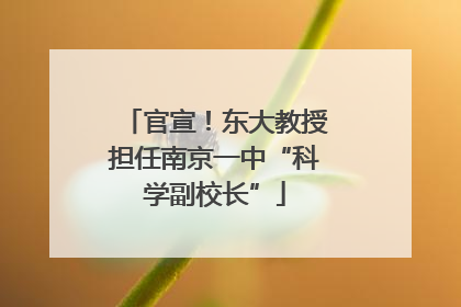 官宣！东大教授担任南京一中“科学副校长”