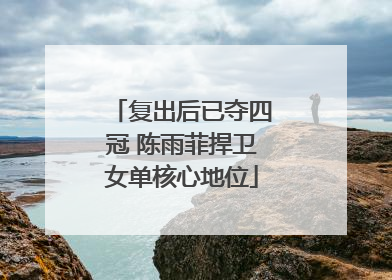复出后已夺四冠 陈雨菲捍卫女单核心地位