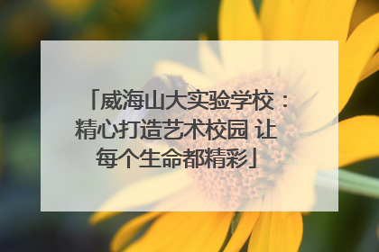 威海山大实验学校：精心打造艺术校园 让每个生命都精彩
