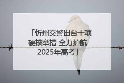 忻州交警出台十项硬核举措 全力护航2025年高考