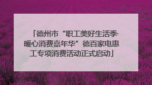 德州市“职工美好生活季·暖心消费嘉年华”德百家电惠工专项消费活动正式启动