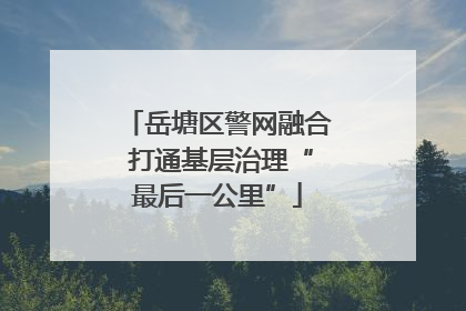 岳塘区警网融合 打通基层治理“最后一公里”