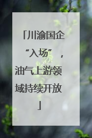 川渝国企“入场”，油气上游领域持续开放
