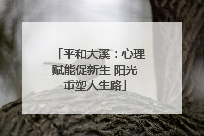 平和大溪：心理赋能促新生 阳光重塑人生路