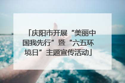 庆阳市开展“美丽中国我先行”暨“六五环境日”主题宣传活动