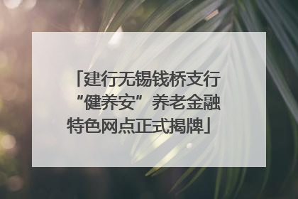 建行无锡钱桥支行“健养安”养老金融特色网点正式揭牌