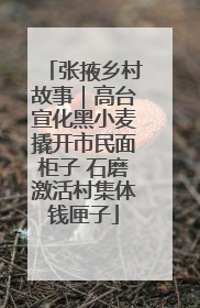 张掖乡村故事｜高台宣化黑小麦撬开市民面柜子 石磨激活村集体钱匣子