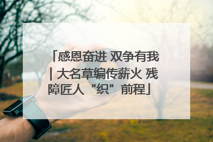 感恩奋进 双争有我｜大名草编传薪火 残障匠人“织”前程