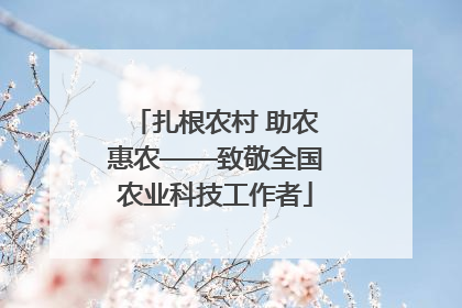扎根农村 助农惠农——致敬全国农业科技工作者