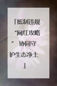 抵制违规“网红攻略” 协同守护生态净土