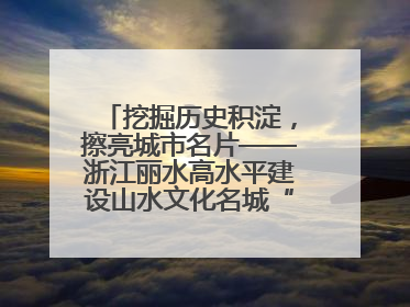 挖掘历史积淀，擦亮城市名片——浙江丽水高水平建设山水文化名城“闯出”创新之路