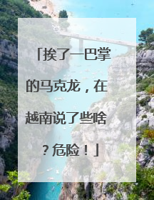 挨了一巴掌的马克龙，在越南说了些啥？危险！