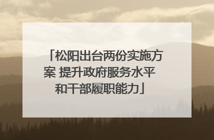 松阳出台两份实施方案 提升政府服务水平和干部履职能力