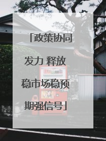 政策协同发力 释放稳市场稳预期强信号